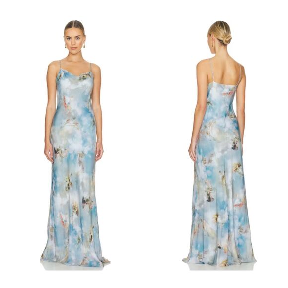 NWT L'AGENCE Christine Dress in Light Blue Renaissance Size 12 $650 - Picture 1 of 9